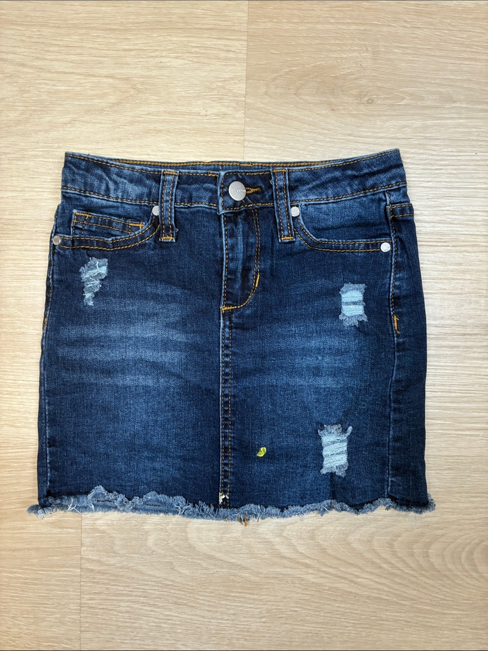 Joe's Jeans Dark Blue Distressed Denim Mini Skirt